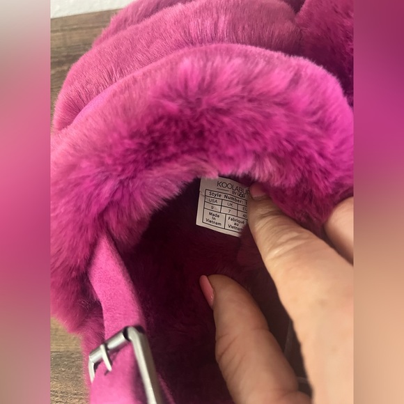 Koolaburra by UGG Fuzz'd Out Women's Sandal Slippers Fuchsia Size 9 - Picture 5 of 7